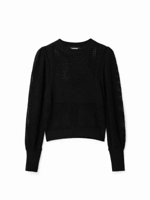 Sweter z dzianiny z motywem gorsetu Desigual