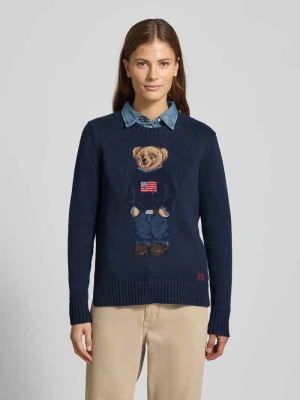 Sweter z dzianiny z motywem i okrągłym dekoltem Polo Ralph Lauren