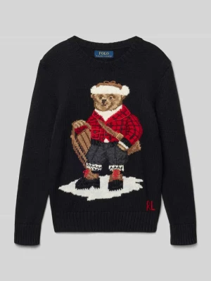 Sweter z dzianiny z motywem i okrągłym dekoltem Polo Ralph Lauren Teens