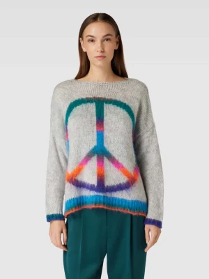 Sweter z dzianiny z motywem model ‘RAINBOW PEACE’ miss goodlife