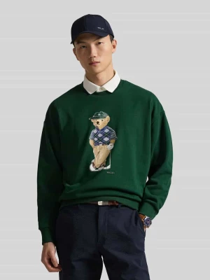 Sweter z dzianiny z nadrukiem polo bear z wyhaftowaniem Polo Ralph Lauren