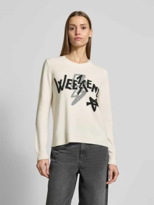 Sweter z dzianiny z nadrukiem z logo model ‘KANSAS’ Weekend Max Mara