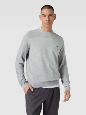 Sweter z dzianiny z nadrukiem z logo model ‘Momentum-X’ BOSS Green