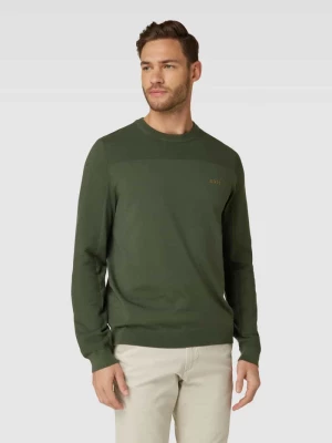 Sweter z dzianiny z nadrukiem z logo model ‘Momentum-X’ BOSS Green