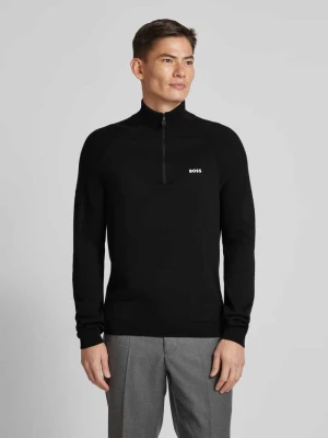 Sweter z dzianiny z nadrukiem z logo model ‘Perform-Max’ BOSS Green
