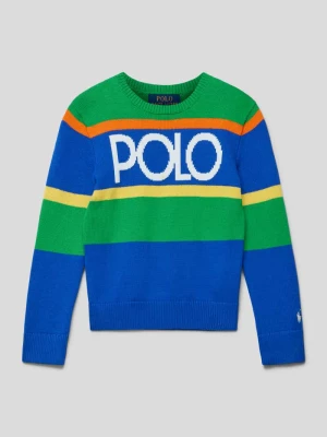 Sweter z dzianiny z nadrukiem z logo Polo Ralph Lauren Teens