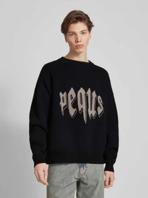Sweter z dzianiny z napisem z logo model ‘Mythic’ PEQUS