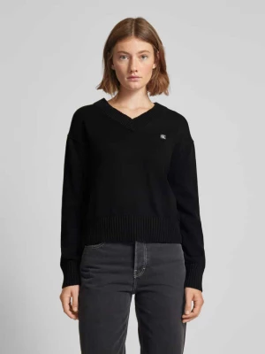 Sweter z dzianiny z naszywką z logo Calvin Klein Jeans