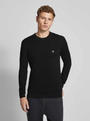 Sweter z dzianiny z naszywką z logo Calvin Klein Jeans