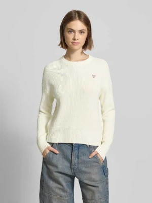 Sweter z dzianiny z naszywką z logo Guess Jeans