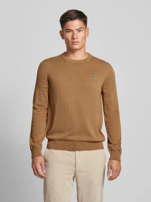 Sweter z dzianiny z naszywką z logo Lacoste