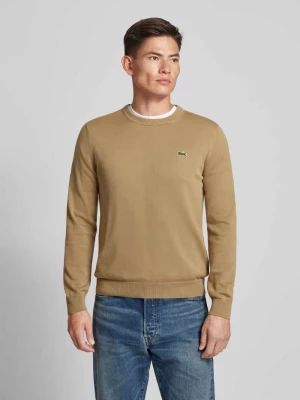 Sweter z dzianiny z naszywką z logo Lacoste