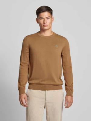 Sweter z dzianiny z naszywką z logo Lacoste