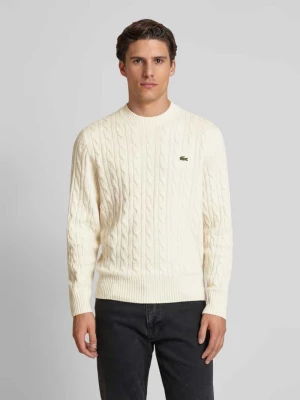 Sweter z dzianiny z naszywką z logo Lacoste