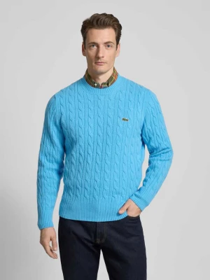 Sweter z dzianiny z naszywką z logo Lacoste