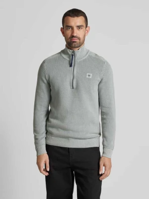 Sweter z dzianiny z naszywką z logo Lerros