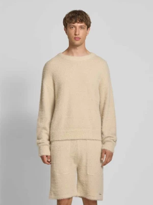 Sweter z dzianiny z naszywką z logo model ‘Waton’ Pegador