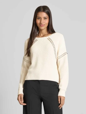 Sweter z dzianiny z nitami Oui