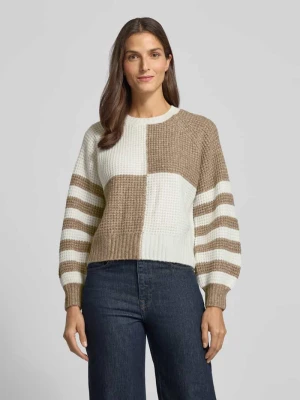 Sweter z dzianiny z okrągłym dekoltem Apricot