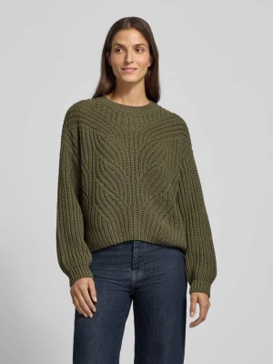 Sweter z dzianiny z okrągłym dekoltem Apricot