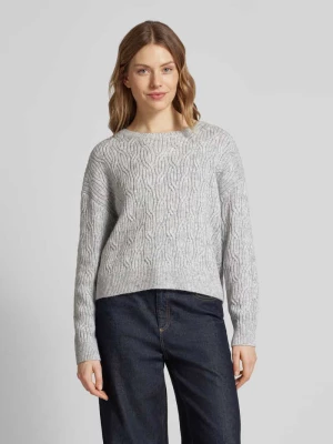 Sweter z dzianiny z okrągłym dekoltem comma