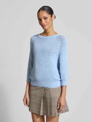 Sweter z dzianiny z okrągłym dekoltem i rękaw o dł. 3/4 monari
