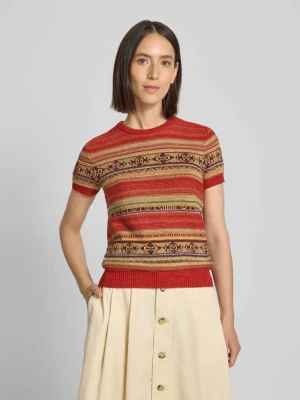 Sweter z dzianiny z okrągłym dekoltem i rękawem o dł. 1/2 Lauren Ralph Lauren