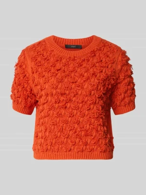 sweter z dzianiny z okrągłym dekoltem i rękawem o dł. 1/2 Oui