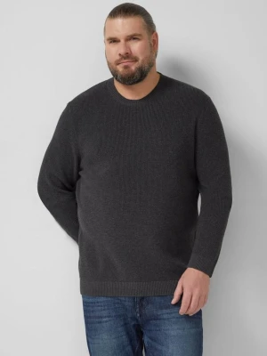 Sweter z dzianiny z okrągłym dekoltem i teksturowanym wzorem s.Oliver szary