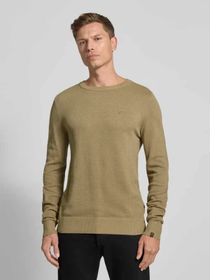 Sweter z dzianiny z okrągłym dekoltem i wyhaftowanym logo PME Legend