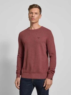 Sweter z dzianiny z okrągłym dekoltem i wyhaftowanym logo PME Legend