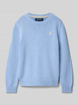 Sweter z dzianiny z okrągłym dekoltem i wyhaftowanym logo Polo Ralph Lauren Teens