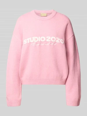 Sweter z dzianiny z okrągłym dekoltem JJXX Różowy