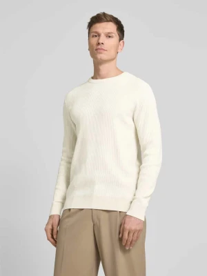 Sweter z dzianiny z okrągłym dekoltem lindbergh