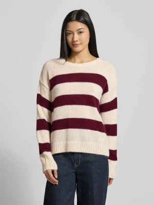 Sweter z dzianiny z okrągłym dekoltem milano italy