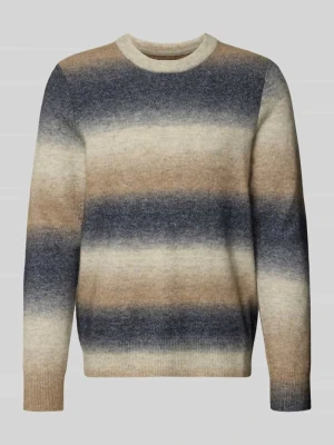 Sweter z dzianiny z okrągłym dekoltem model 'AIDEN' Samsøe Samsøe Beżowy