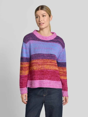 Sweter z dzianiny z okrągłym dekoltem model 'ALINEA' Ichi Czerwony