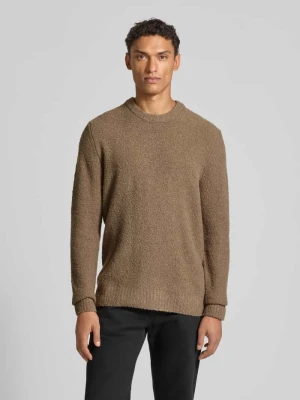Sweter z dzianiny z okrągłym dekoltem model ‘Andy’ Wood Wood