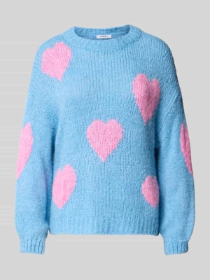 Sweter z dzianiny z okrągłym dekoltem model ‘Bo44nita’ ZABAIONE