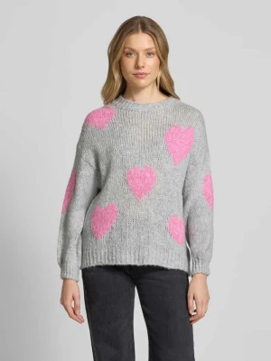 Sweter z dzianiny z okrągłym dekoltem model ‘Bo44nita’ ZABAIONE