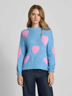 Sweter z dzianiny z okrągłym dekoltem model ‘Bo44nita’ ZABAIONE