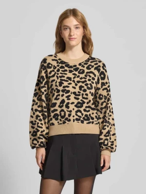 Sweter z dzianiny z okrągłym dekoltem model ‘CHARLOTT’ Noisy May