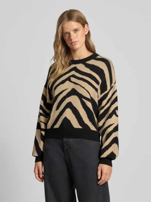 Sweter z dzianiny z okrągłym dekoltem model ‘CHARLOTT’ Noisy May
