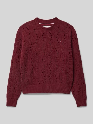 Sweter z dzianiny z okrągłym dekoltem model ‘CHENILLE’ Tommy Hilfiger Teens