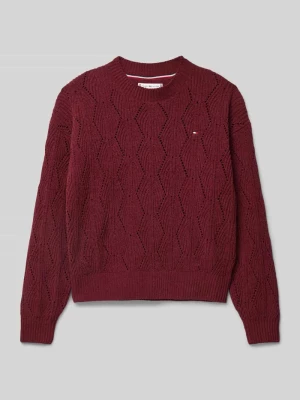 Sweter z dzianiny z okrągłym dekoltem model ‘CHENILLE’ Tommy Hilfiger Teens