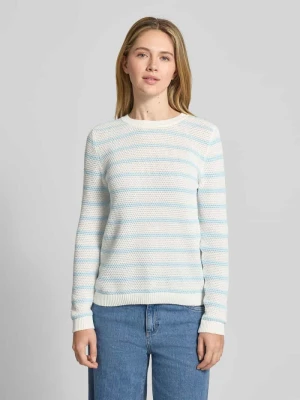 Sweter z dzianiny z okrągłym dekoltem model ‘DALO’ Vila