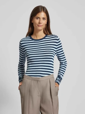 Sweter z dzianiny z okrągłym dekoltem model ‘DIANE’ Ichi