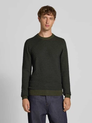 Sweter z dzianiny z okrągłym dekoltem model ‘DONG’ Blend