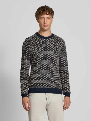 Sweter z dzianiny z okrągłym dekoltem model ‘DONG’ Blend