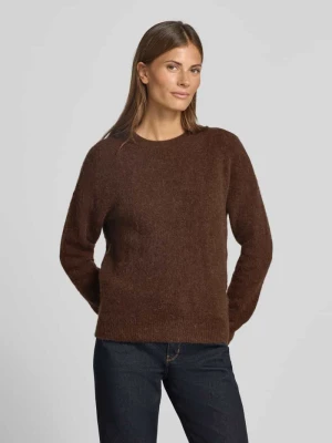 Sweter z dzianiny z okrągłym dekoltem model 'Festina Hope' MSCH Copenhagen Ciemnobrązowy